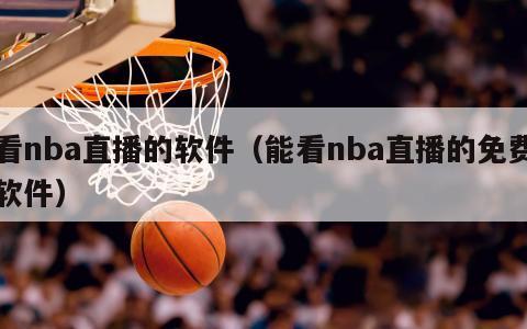 看nba直播的软件（能看nba直播的免费软件）